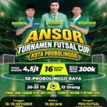 Semarakkan Hari Santri Nasional 2026, PC GP Ansor Kota Probolinggo Gelar Turnamen Futsal Se-Probolinggo Raya